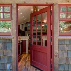 Red Cabin Front Door