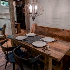 Country Dining Room With Wood Bench