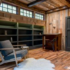 Custom Built-In Shelves in Rustic, Craftsman Bedroom