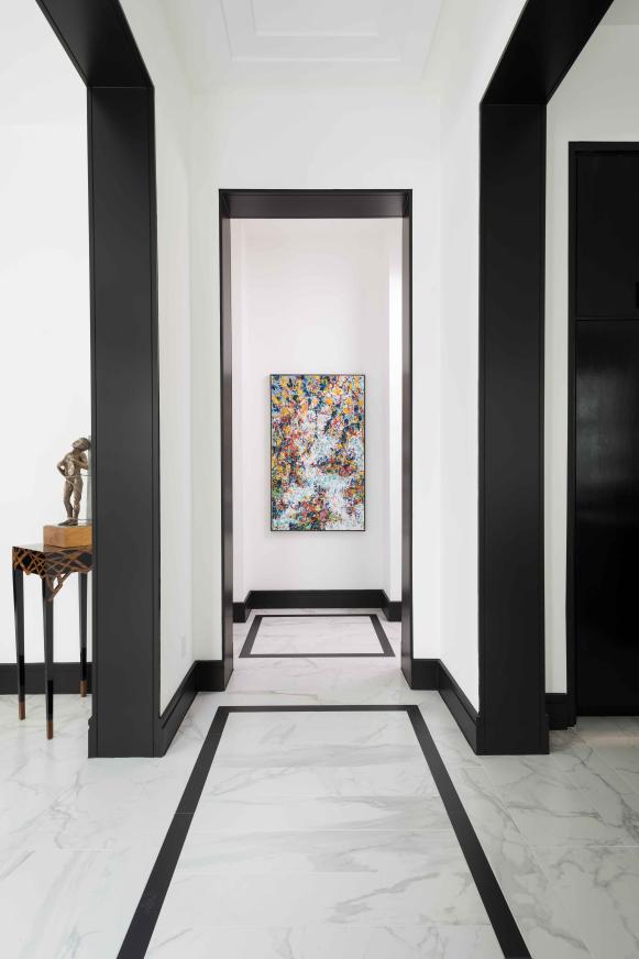 Contemporary Black-and-White Hall