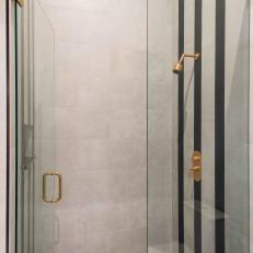 Contemporary Shower With Gold Accents