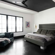 Contemporary Master Bedroom With Black-and-White Scheme