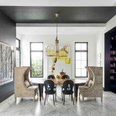 Contemporary Dining Room is Open, Bright