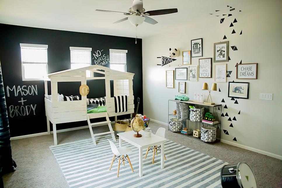 Neutral, Versatile Boys' Playroom | HGTV