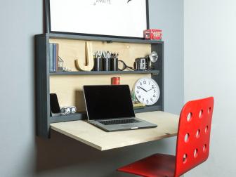 Build A Wall Mounted Fold Down Desk, Diy Wall Mounted Folding Computer Desk
