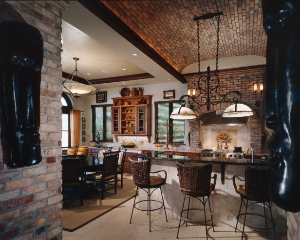 Accent Wall Wicker Bar Chairs, Tuscan Light Fixtures Kitchen