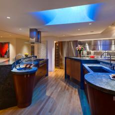 Modern Kitchen with Blue Skylight