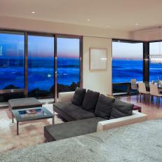 Open Floor Plan Living Room With Ocean Views
