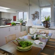 Contemporary, Beach-Inspired Kitchen and Breakfast Nook