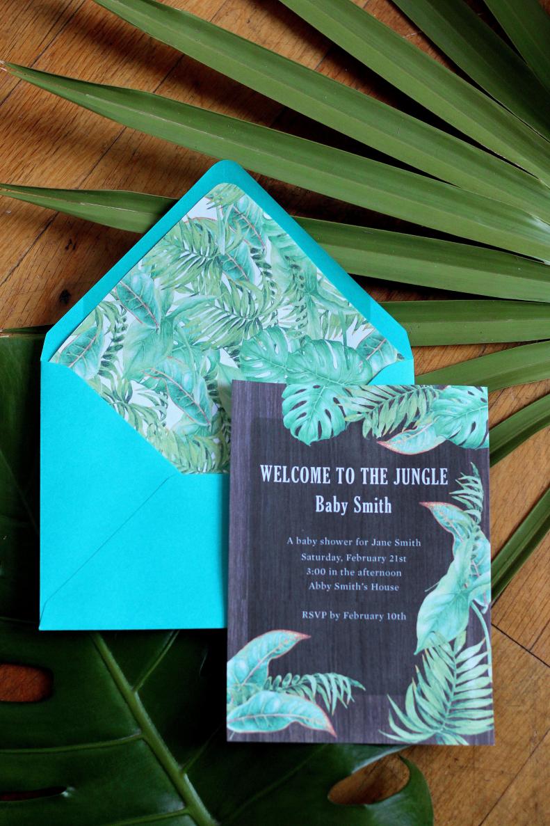 Jungle Theme Baby Shower Invitation 