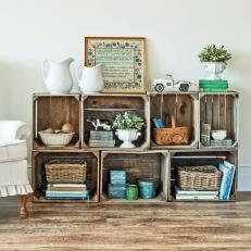 Wooden Crate Storage Shelf