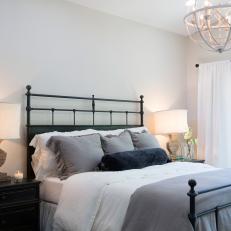 Light and Bright Neutral Master Bedroom With Gray and Black Decor
