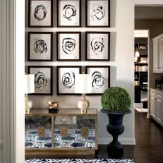 Transitional Foyer With Gallery Wall