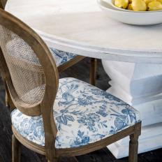 Blue and White Shabby Chic Dining Chair