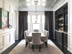 Black and White Transitional Dining Room