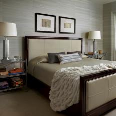 Neutral Contemporary Bedroom With Leather Bed