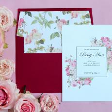 Baby Shower Invitation with Rose Floral Theme 