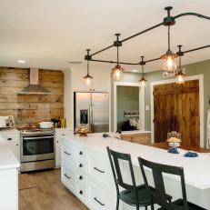 Country Kitchen Combining Industrial and Rustic Elements in Open Neutral Design 