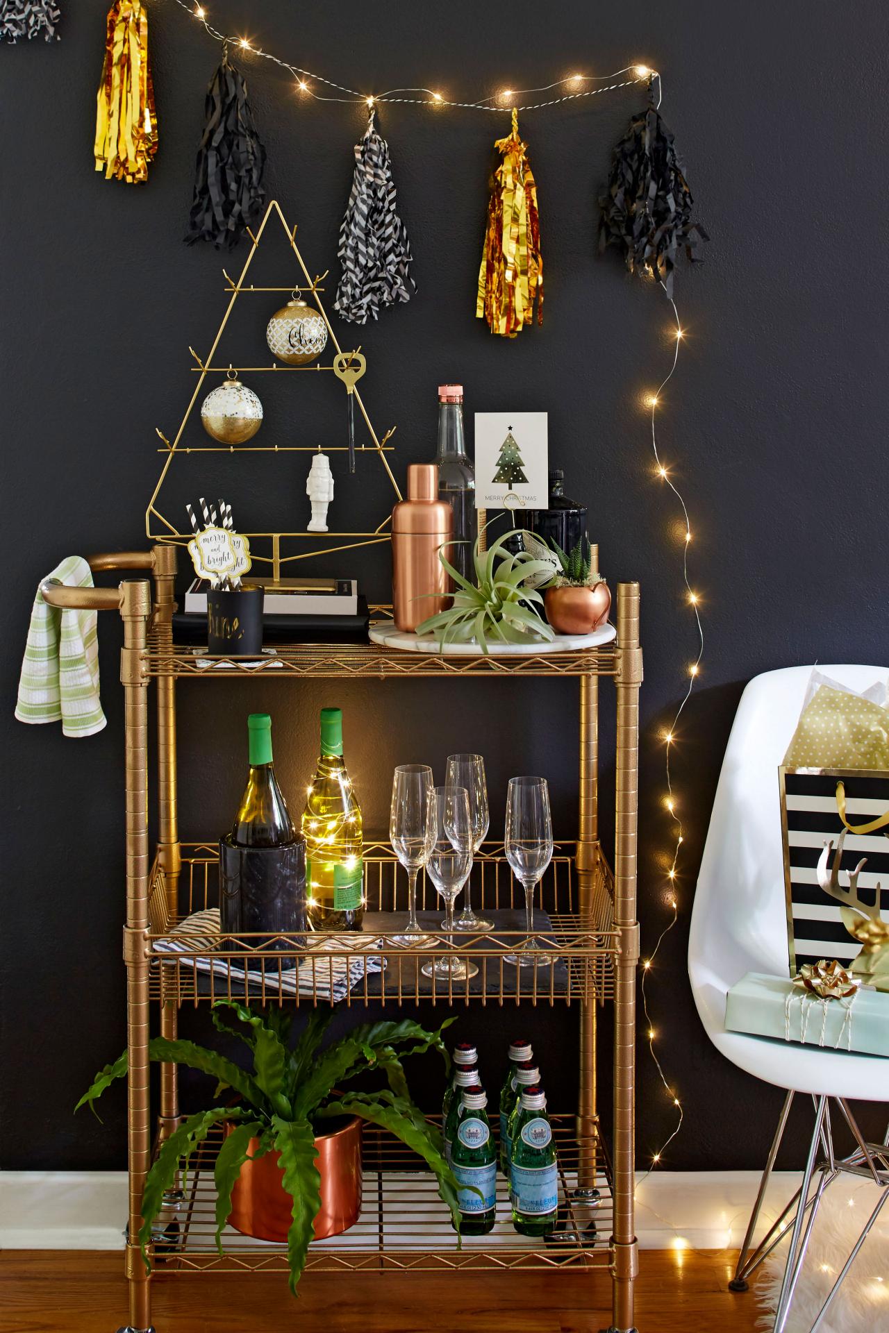bar serving carts on Glitzy Ways To Update A Bar Cart For Entertaining Diy Network Blog Made Remade Diy
