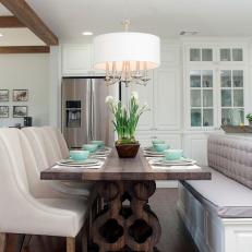 Open Cottage Dining Room With Trestle Table