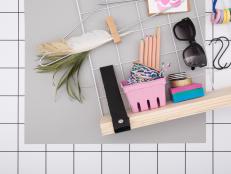 It's time to clean up the clutter with this chic DIY grid wall organizer.