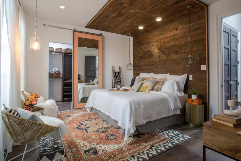 Master bedroom in Drew Scott's design, as seen on Brothers Take New Orleans. (after)