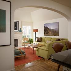 Family Room With Green Sofa