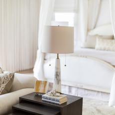 White Table Lamp in White Bedroom