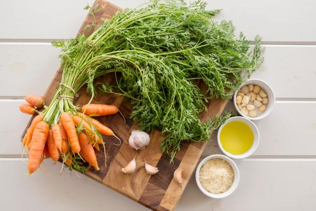 Carrot Top Pesto Ingredients