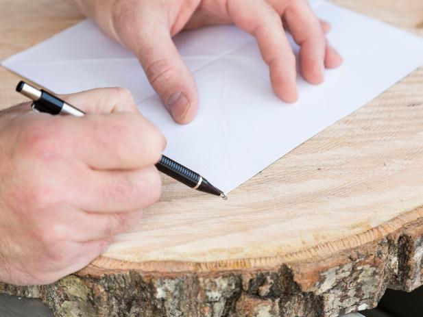 Create a modern faux bois table