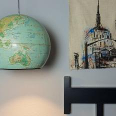 Upcycled Hanging Globe Light