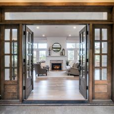 French Front Doors and Living Room
