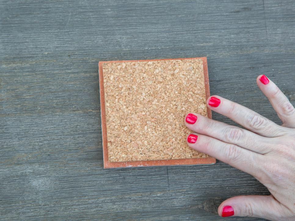 Easy Diy Tile Coasters Adhere Cork To Tile Hgtv