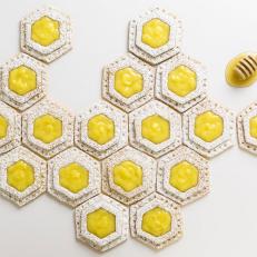 Hexagon Lemon Honey Shortbread Cookies 