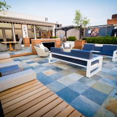 Rooftop Terrace With Seating and Container Gardens