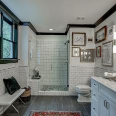 Traditional Craftsman Bathroom With Subway Tile