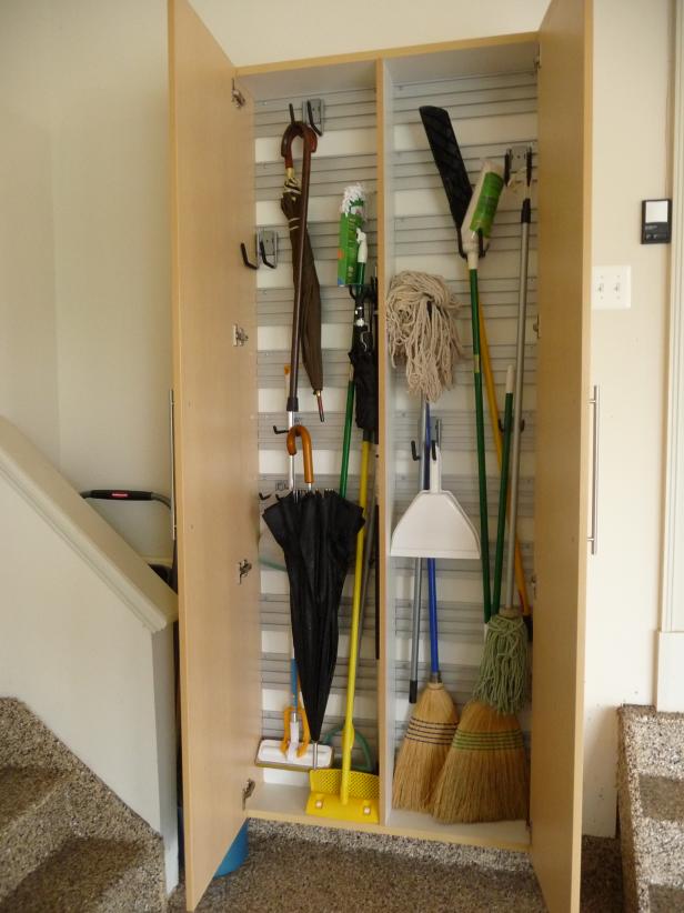 Broom And Utility Closet Storage Ideas, Diy Cleaning Closet Shelves
