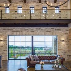 Rustic Contemporary Living Room in Austin
