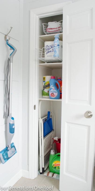 Broom And Utility Closet Storage Ideas, Diy Cleaning Closet Shelves