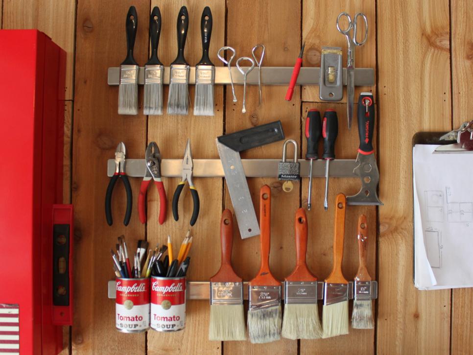 Magnetic Shelves in Workshop