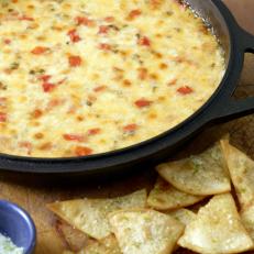 Food Network Jalapeno Queso Fundido With Lime Zest Tortilla Chips 