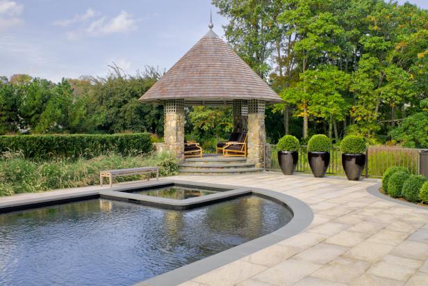 Patio With Gazebo And Swimming Pool 