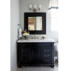 Black Bathroom Vanity and Mirror