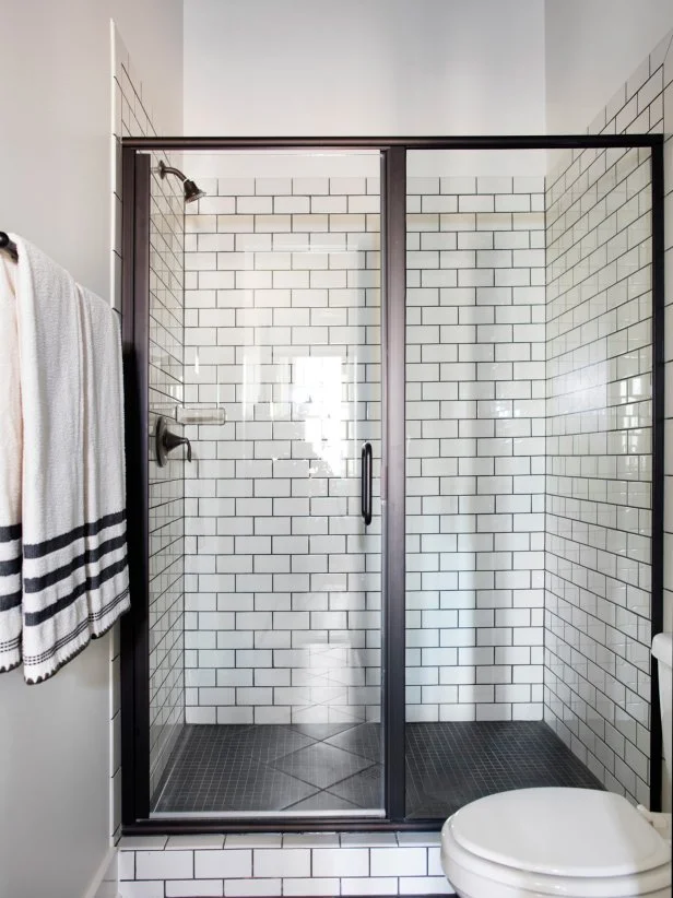 HGTV Smart Home 2016 White Subway-Tiled Glass-Door Shower