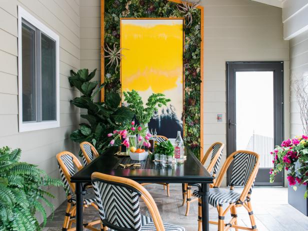 HGTV Smart Home 2016 Living Wall Frames Yellow Abstract Art
