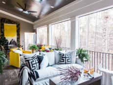 HGTV Smart Home 2016 Sitting Area on Screened Porch