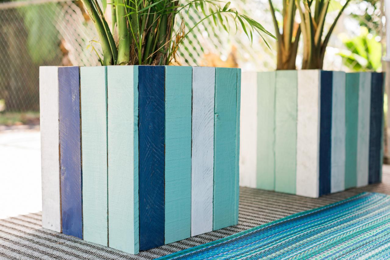 Colorful Planter Boxes, How To Make A Long Wooden Planter Box