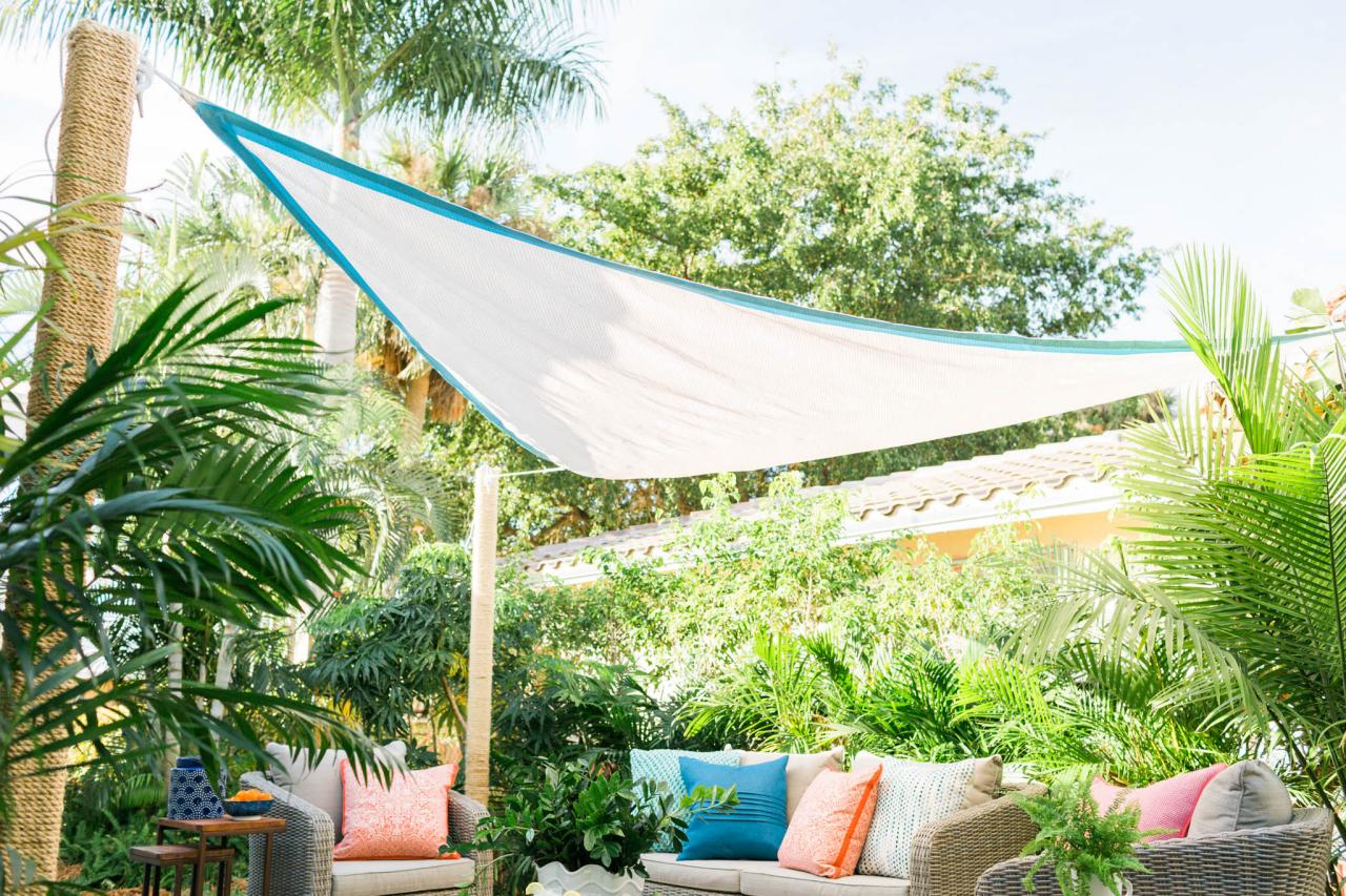 Beat The Heat And Add Privacy With An Embellished Shade Sail Hgtv