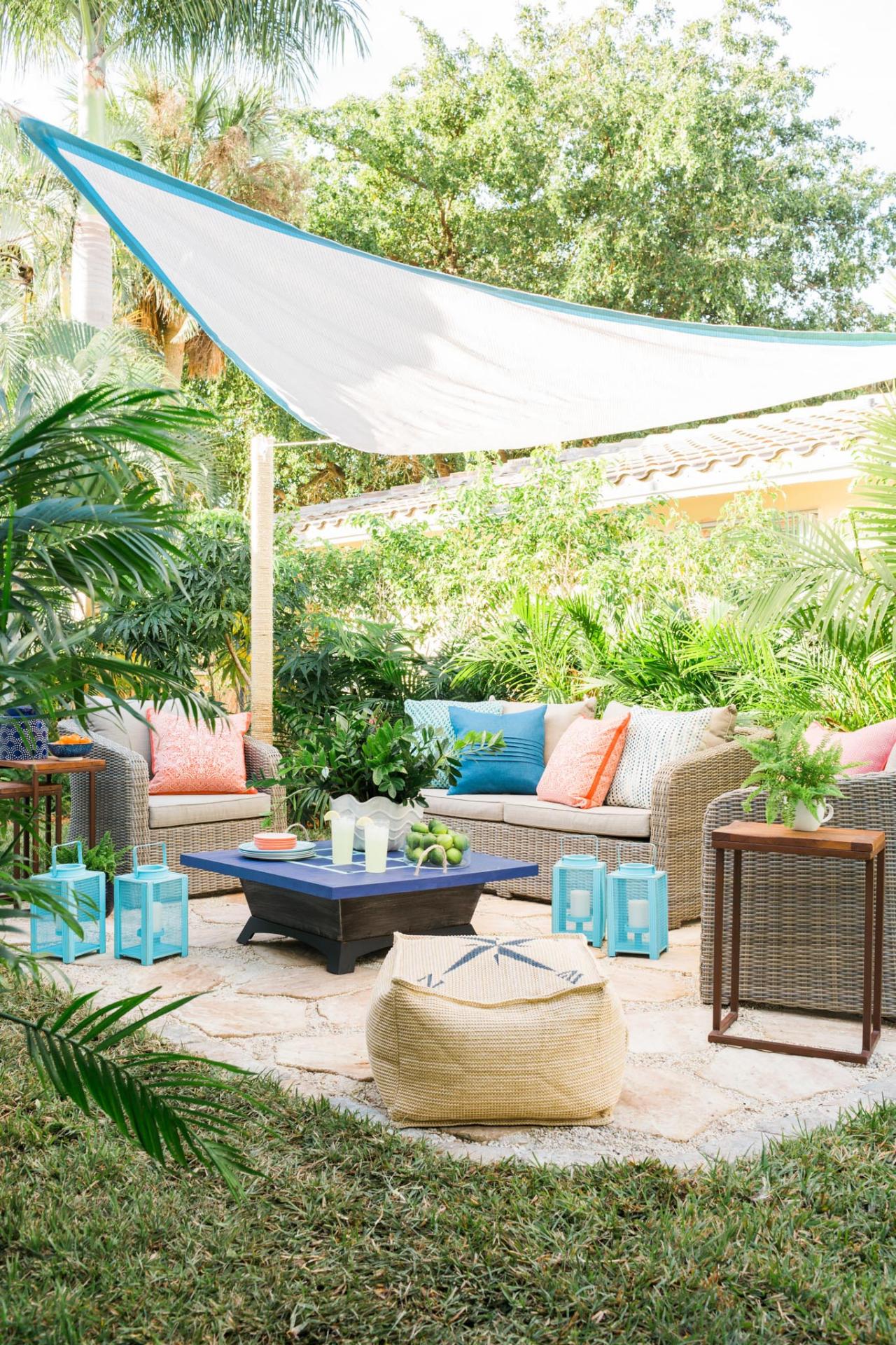 Beat The Heat And Add Privacy With An Embellished Shade Sail Hgtv