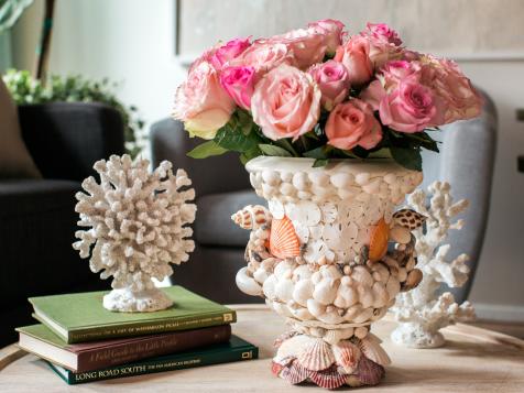 Make a Beachy-Chic Shell-Covered Urn